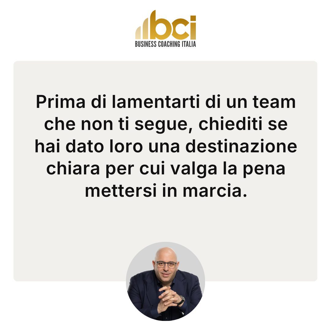 Citazione chiave dell'articolo: Piano strategico: prima direzione, poi il team